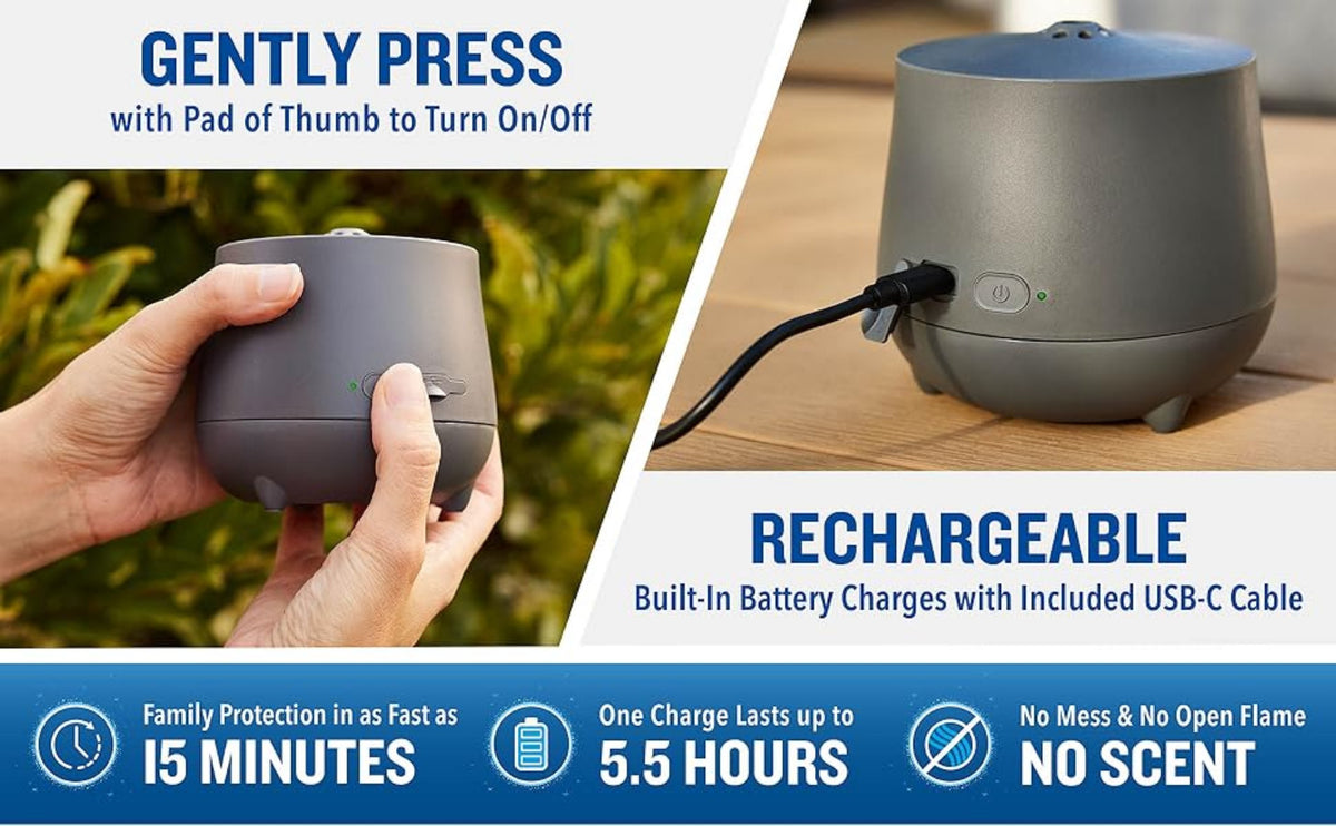 Mosquito Repellent Device Rechargeable Diffuser Outdoor Protection