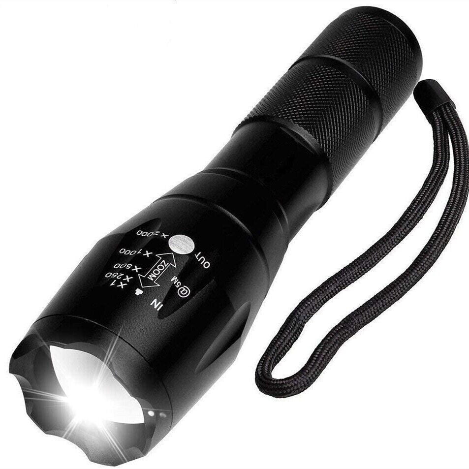 Military-Grade LED Tactical Flashlight with Headband, Zoom & Safety Modes
