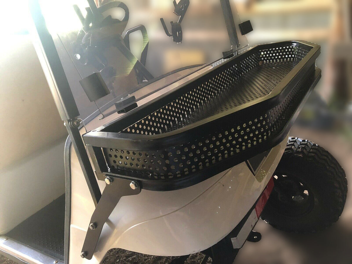 Heavy Duty Front Cargo Basket for EZGO TXT Golf Cart with Mounting Brackets
