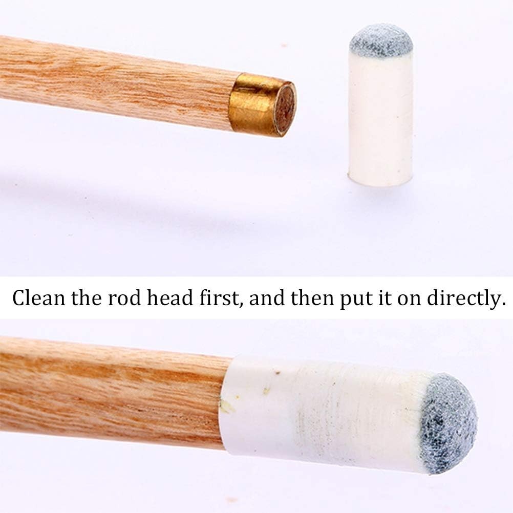 Slip-On Pool Cue Tips Replacement Kit — 40 Pieces, 4 Sizes (9/10/12/13mm) for Quick Repairs