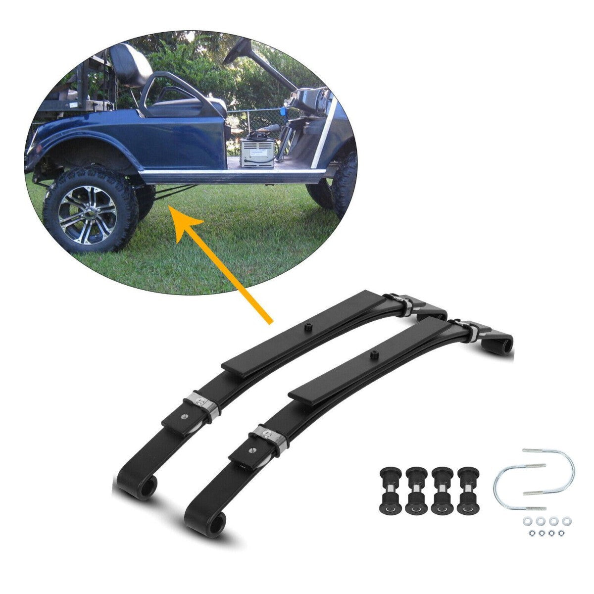 Heavy Duty Rear Leaf Springs for Club Car DS Golf Cart 1981+ - Set of 2