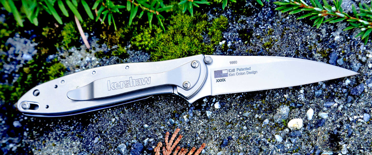 Kershaw Leek Assisted Opening Folding Knife - Silver Blade, Blem, 3 Inch