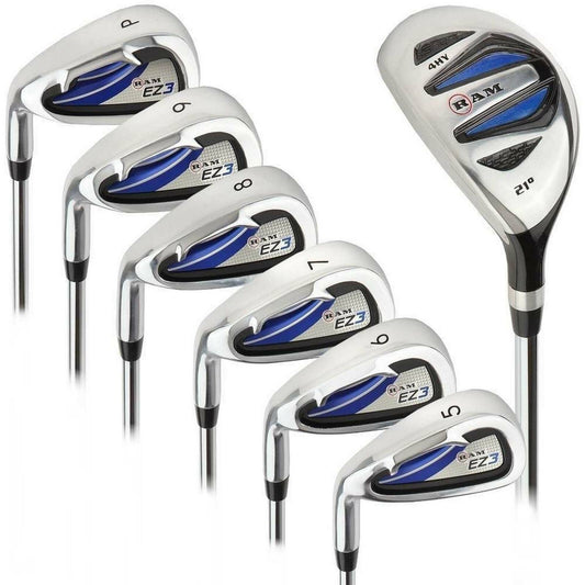 Golf Iron Set with Hybrid 5-9-PW Left Hand Forgiveness Steel Shafts