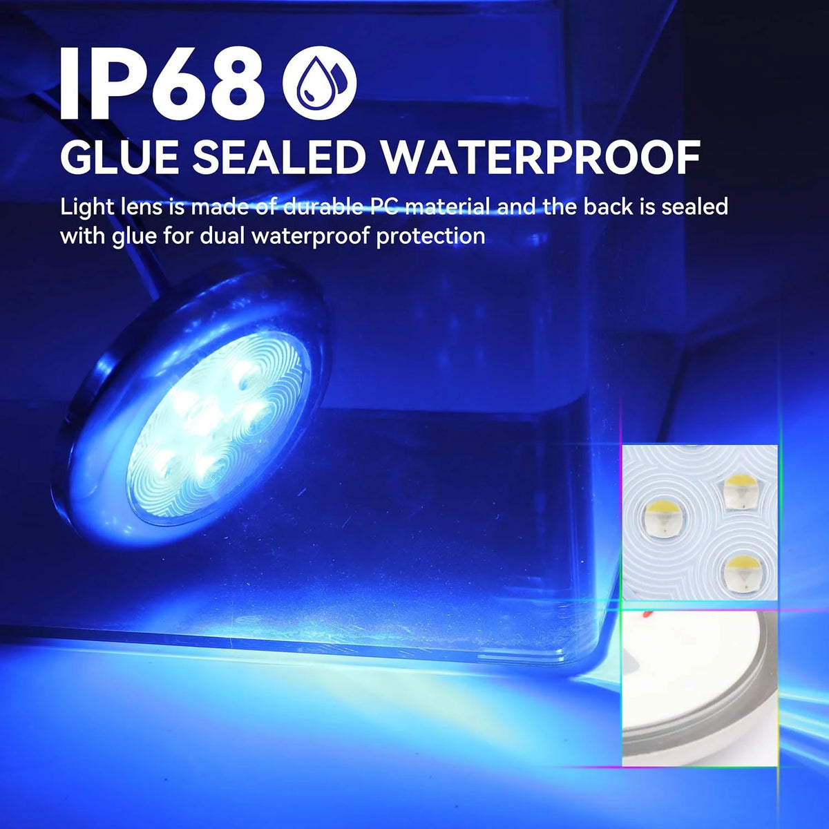 3-Inch Waterproof Marine RGBW LED Courtesy Lights Stainless Steel for Boats