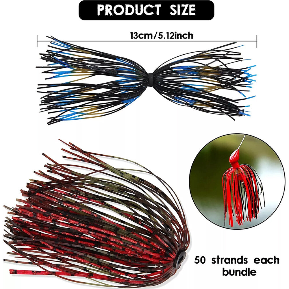 24 Pcs Silicone Fishing Lure Skirt Replacement for Spinnerbaits and Jig Lures