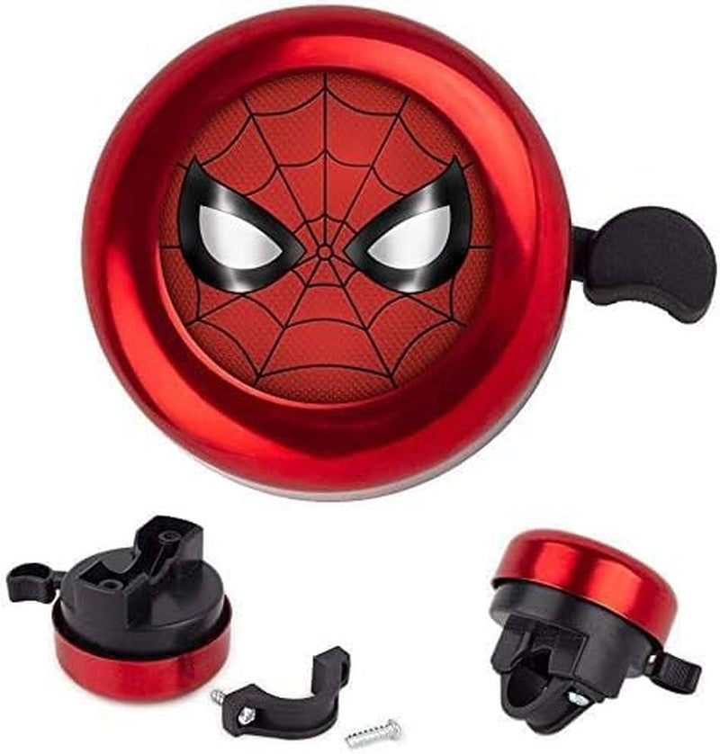 Kids Bicycle Bell with Spider Man Design - Aluminum Handlebar Horn for Boys & Toddlers