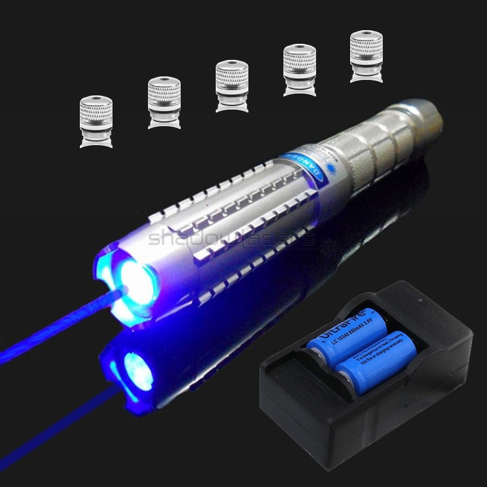 Adjustable Focus Blue Laser Pointer 450nm Handheld Flashlight - Visible Beam