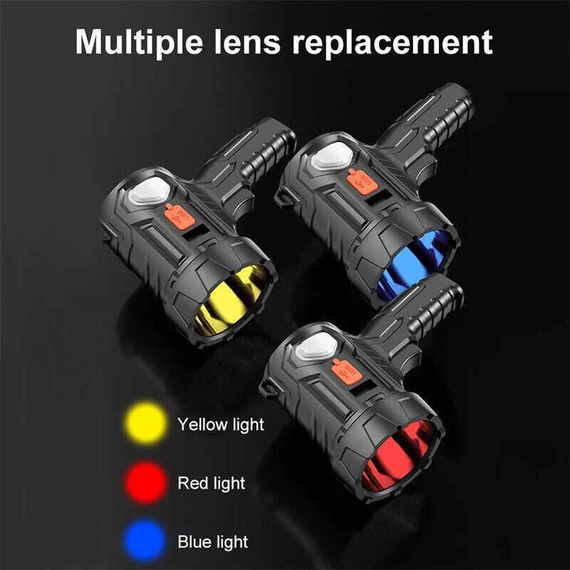 Bright Solar & USB Rechargeable LED Spotlight Flashlight - 900000000LM