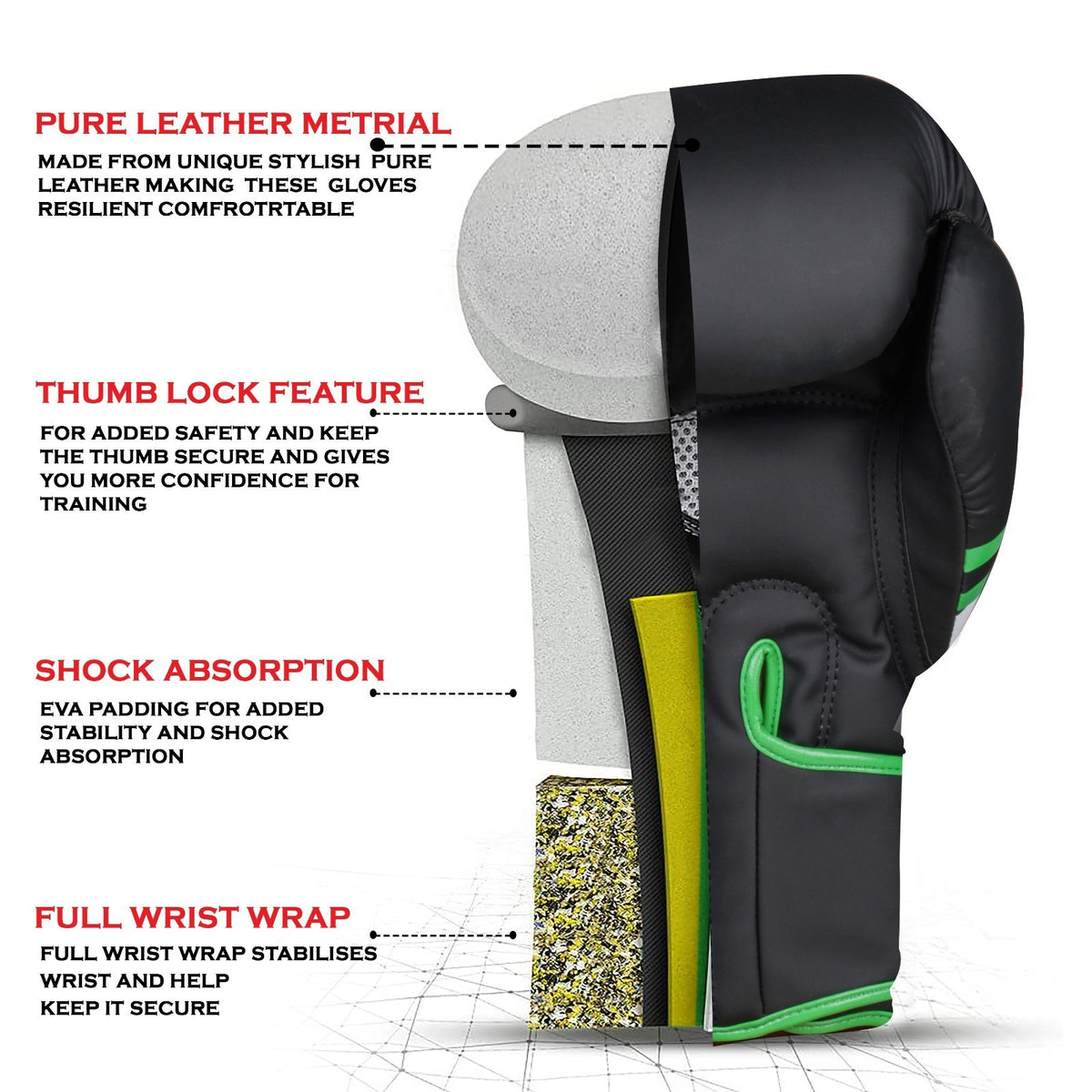 Unisex Boxing Gloves for Men & Women - Muay Thai, Kickboxing, MMA Training