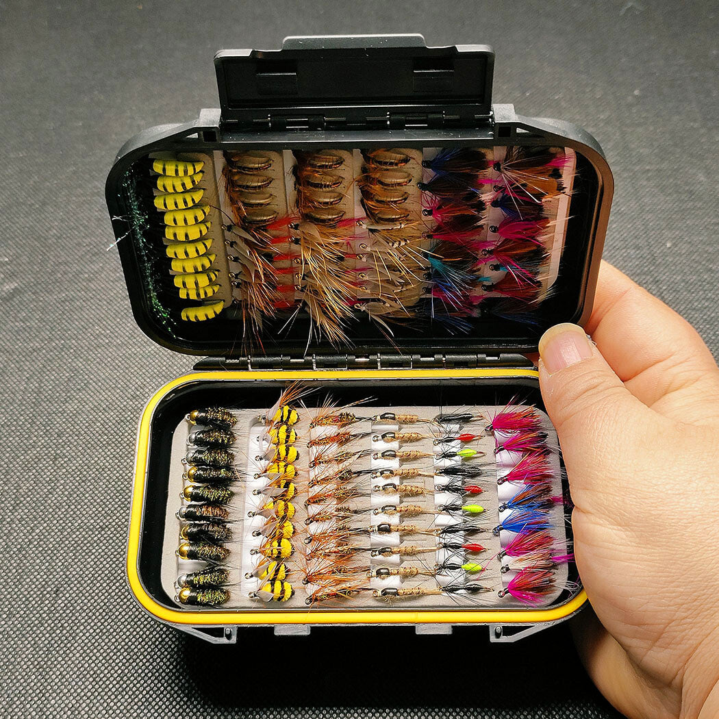 114Pcs Fly Fishing Lure Set for Trout Bass Salmon Steelhead with Box