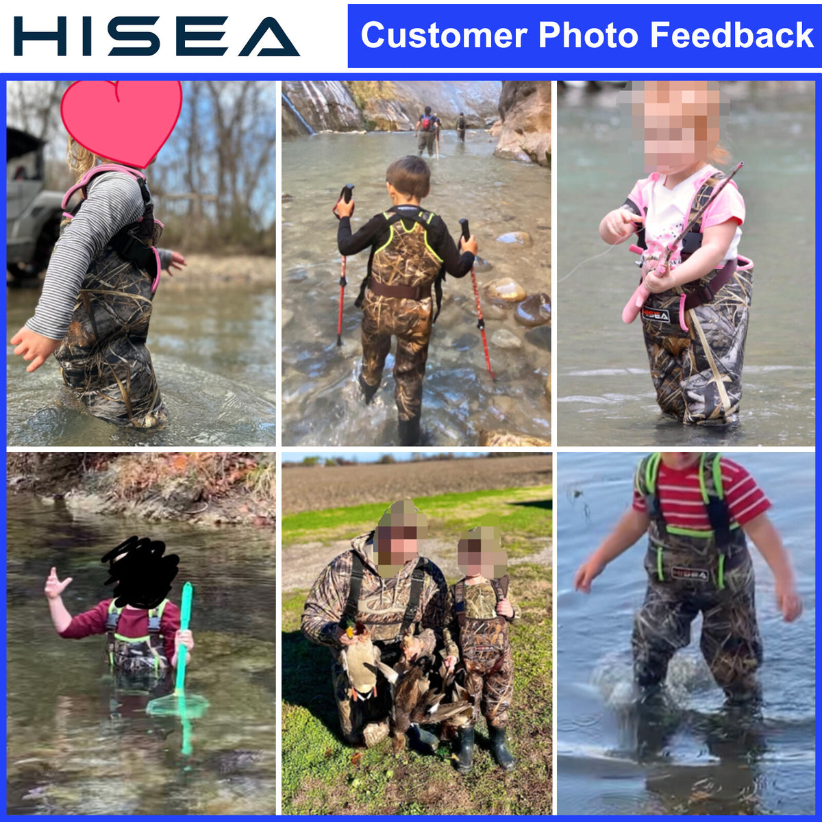 Kids Neoprene Waders with Boot Foot - Waterproof Hunting & Fishing Chest Waders for Toddlers