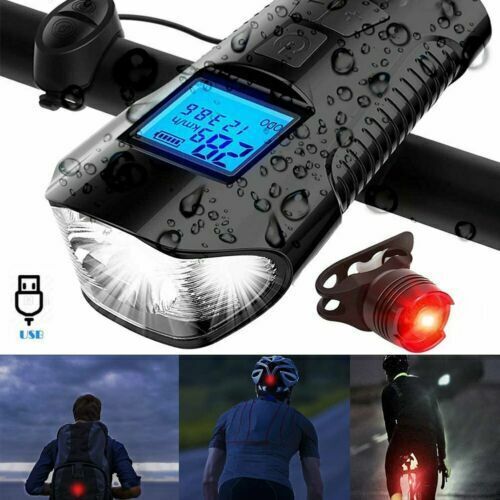 Super Bright USB Rechargeable Waterproof Bicycle Front Headlight with 6 Modes