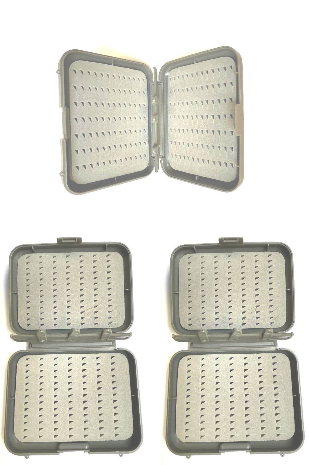 Waterproof Double Sided Fly Fishing Box with Foam Inserts - 3 Pack