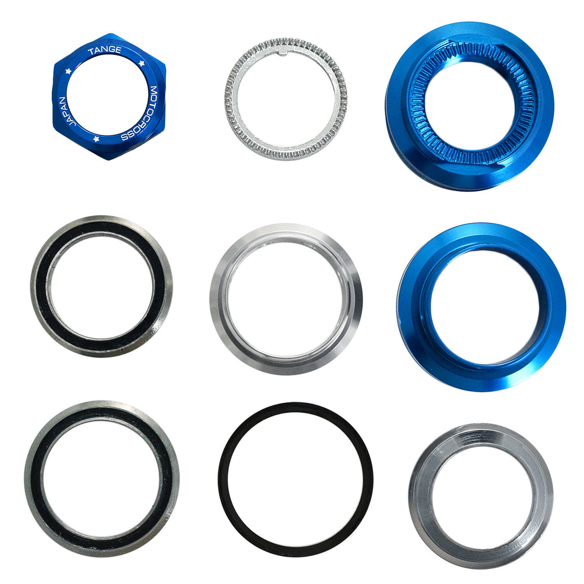 BMX Bicycle Headset 1 Inch Threaded Alloy Cup - Blue, Tange MX320