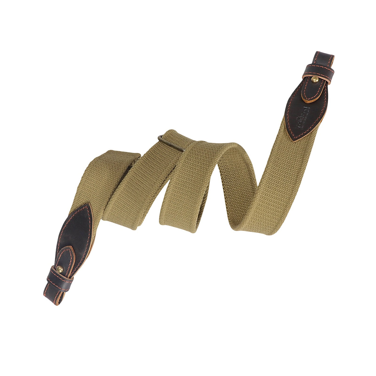 Adjustable Hunting Rifle Sling Webbing Strap with Leather Ends - Universal Fit