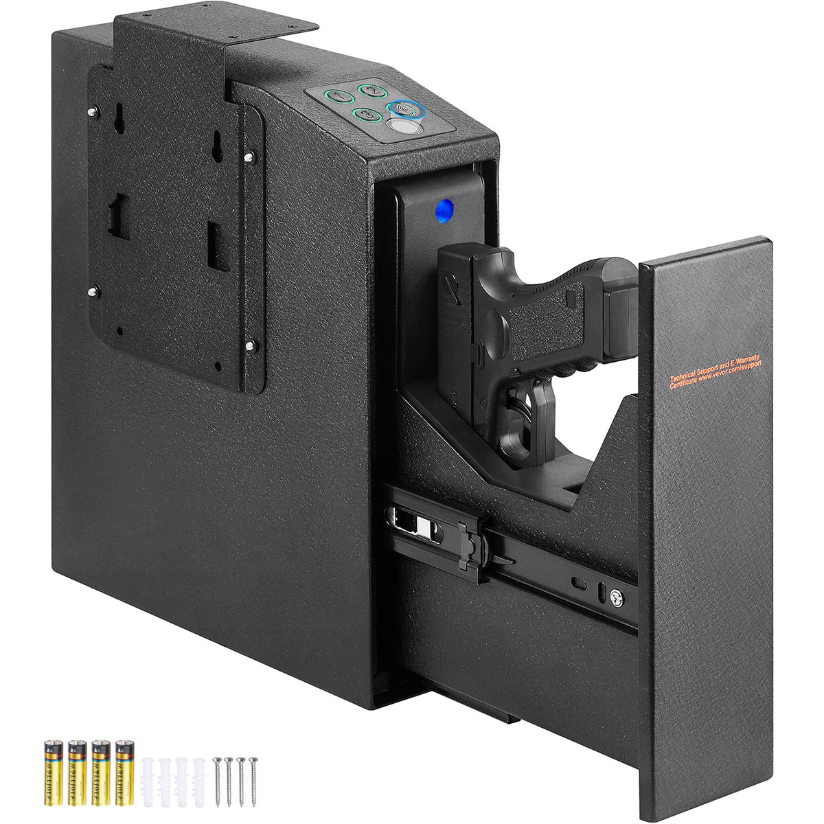 Biometric Gun Safe with 3 Access Methods for Pistols and Magazines