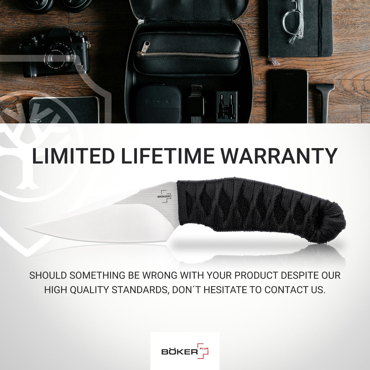 Fixed Blade Knife with Nitro-V Blade and Fish Skin Handle - Tactical Outdoor Use