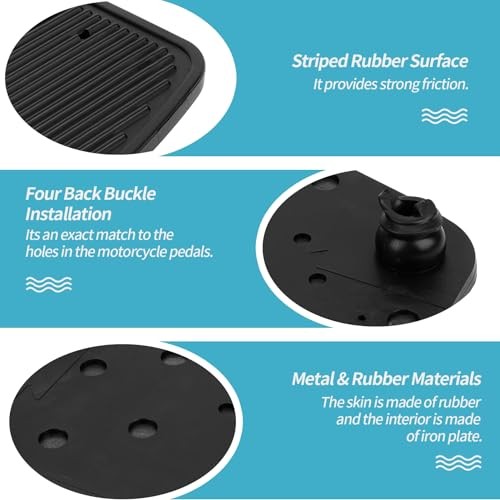 Motorcycle Front Pedal Footboards Coating Non-Slip Rubber Insert - Touring & Cruiser