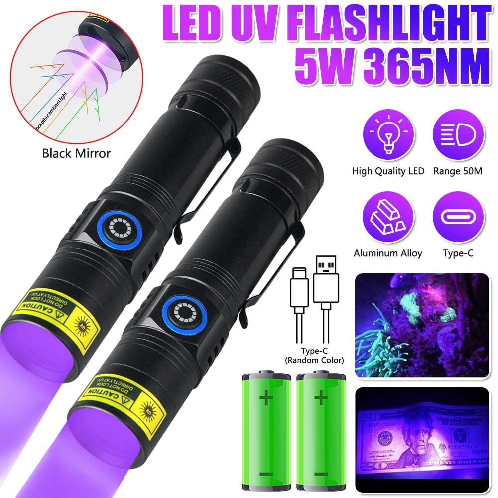 UV Flashlight Torch for Pet Stain Detection Rechargeable UV Light