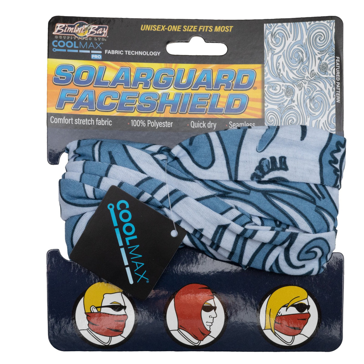 Sun Protection Faceshield with Coolmax Fabric Maori Warrior Print - Unisex Outdoor Face Cover