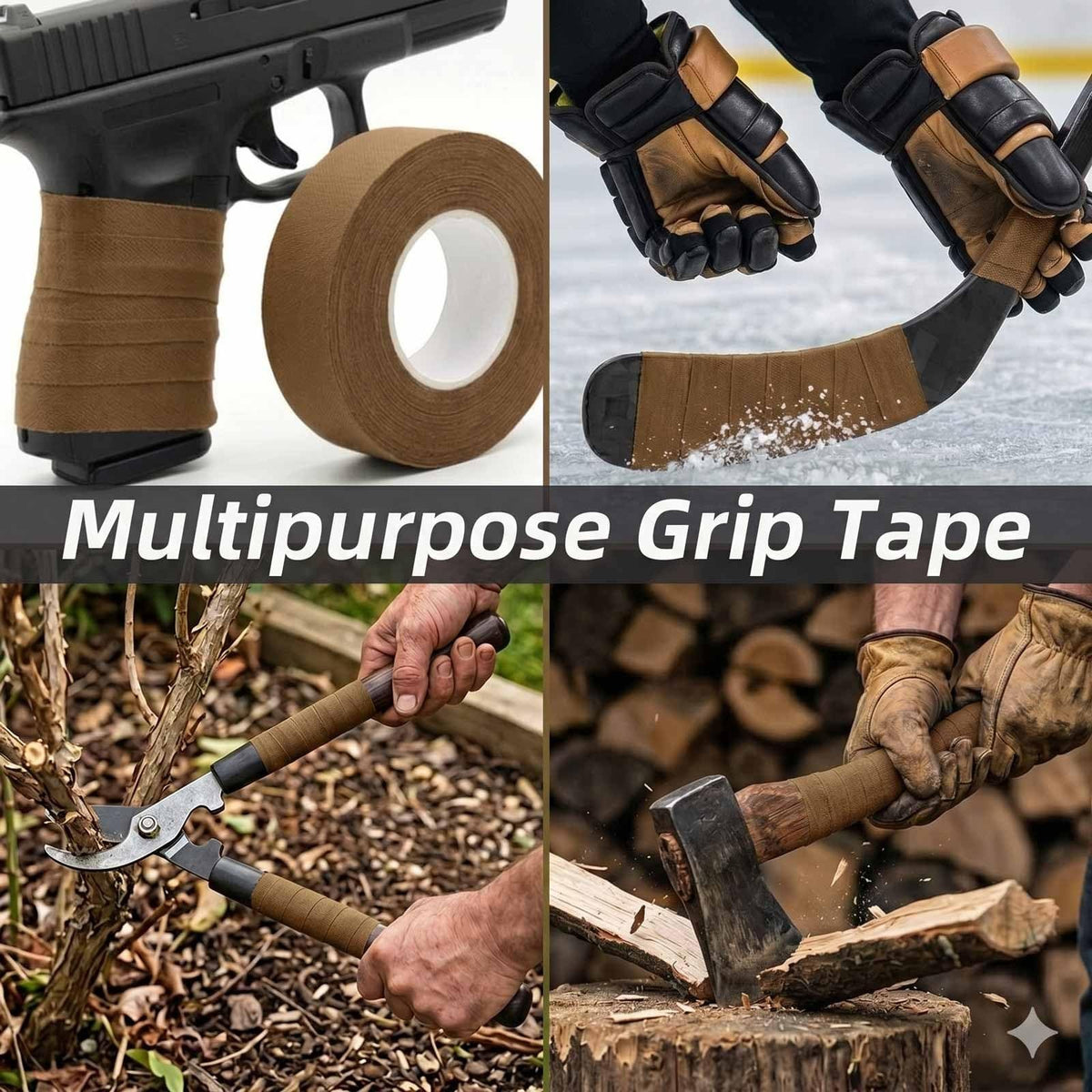 Gun Grip Tape Non-Reflective No Residue Coyote Brown 2 Rolls