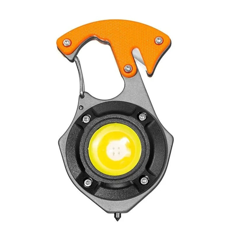Rechargeable 500LM COB Keychain Flashlight Multi-Tool with Magnet & Emergency Functions