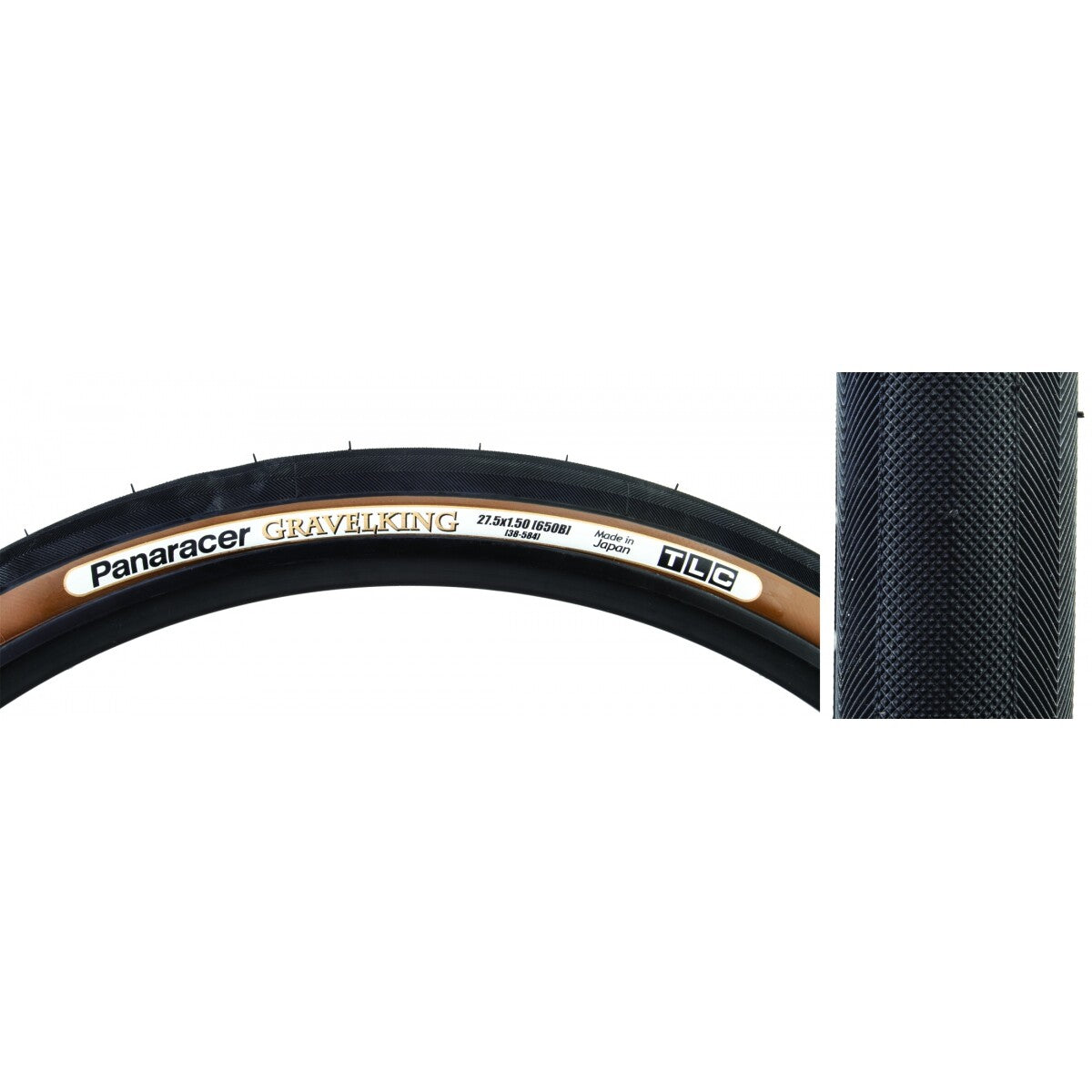 Panaracer GravelKing Slick 650B x 38mm Tubeless Folding Bicycle Tire - Black/Brown