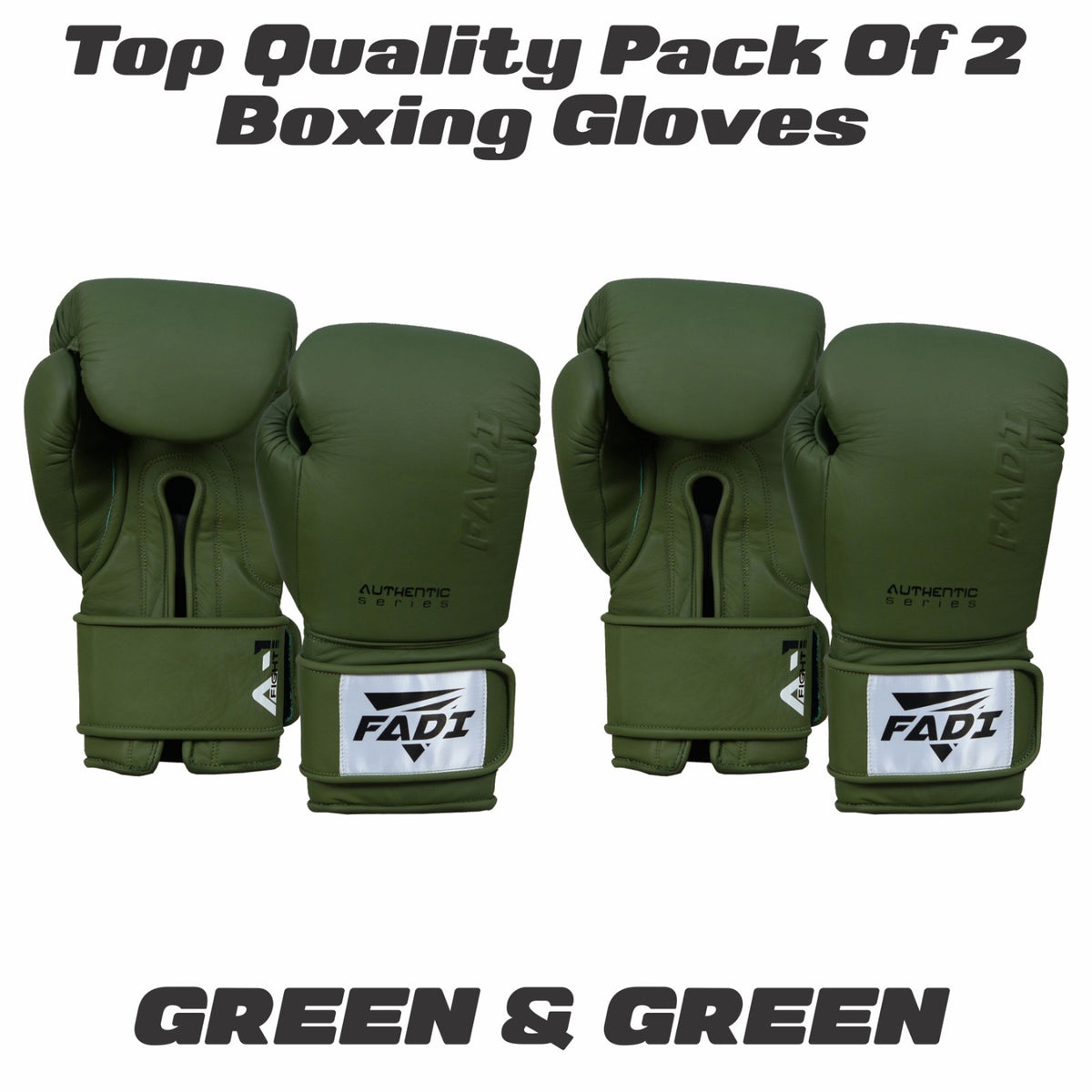 16oz Green Boxing Gloves - 2 Pairs Sparring MMA Muay Thai Gear