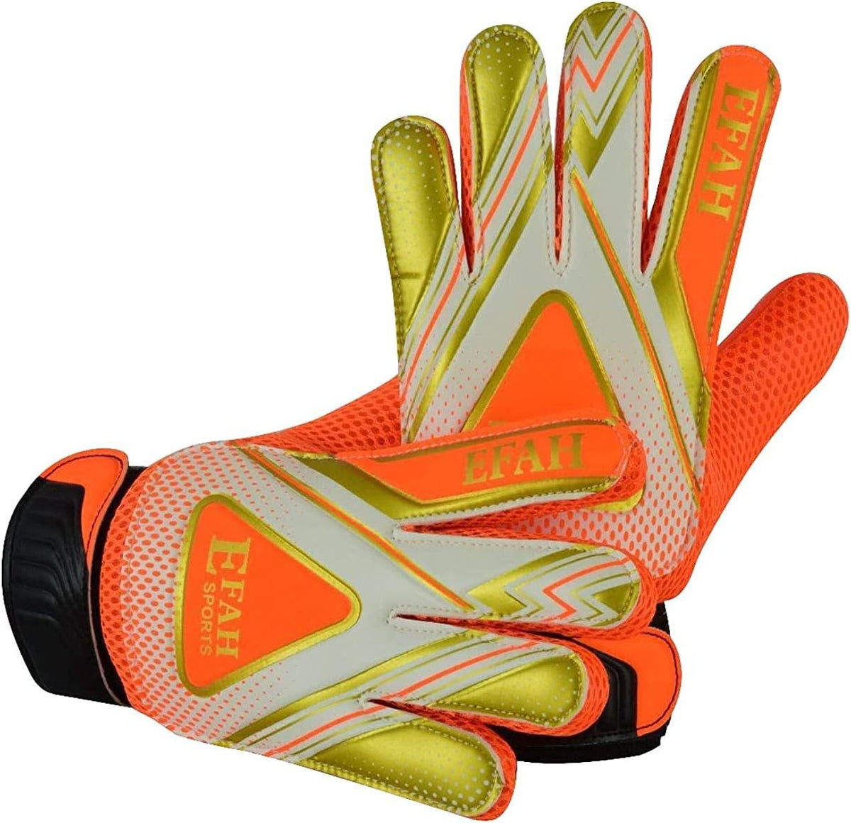 Kids Soccer Goalkeeper Gloves Size 4 - Anti-Slip Breathable Orange