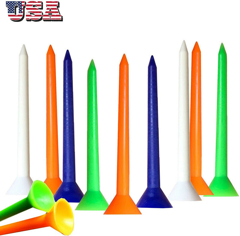Unbreakable 3-1/4-inch Golf Tees Pack of 60 - Durable Plastic, Multi-Color