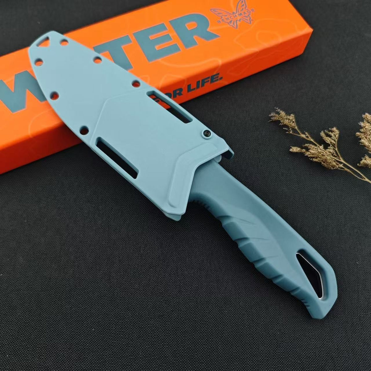 Fixed Blade Knife with Serrated Edge and Sheath – 2.68" Magnacut Steel Utility Knife