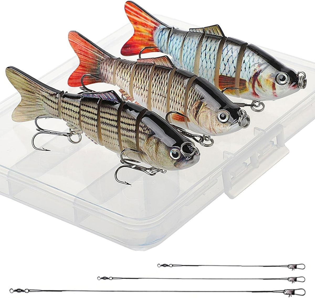 Multi-Section Pike Fishing Lures Set - Realistic Swimbaits for Freshwater & Saltwater