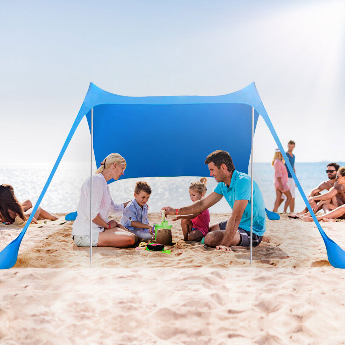 Portable UPF50+ Beach Shade Tent with Sandbags - Sun Shelter Canopy for Outdoor