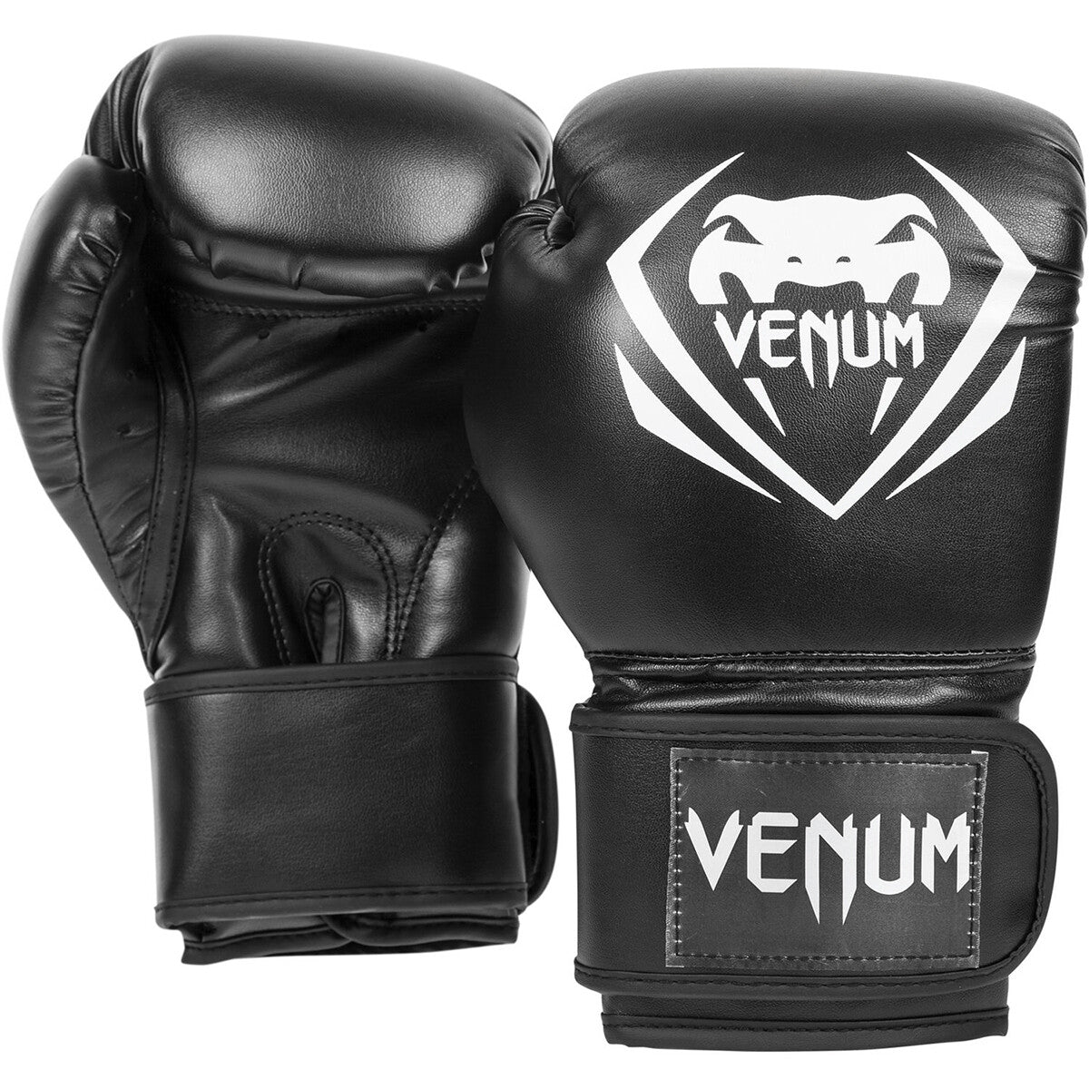 Synthetic Leather Boxing Gloves for Training & Sparring - Black