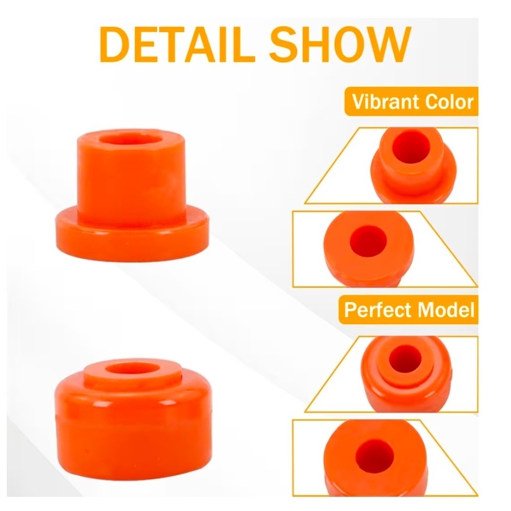 Golf Cart A-Arm Bushing Kit for Lift Suspension - 20 Pieces Orange Polyurethane