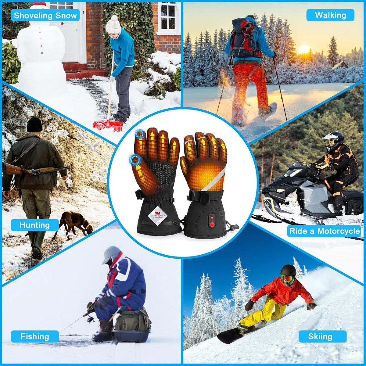Rechargeable Heated Gloves and Socks Set - USB Winter Thermal Wear