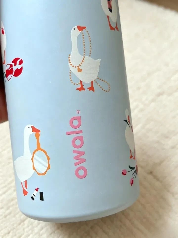 32oz Stainless Steel Water Bottle with Straw Top - Limited Edition Goose Design