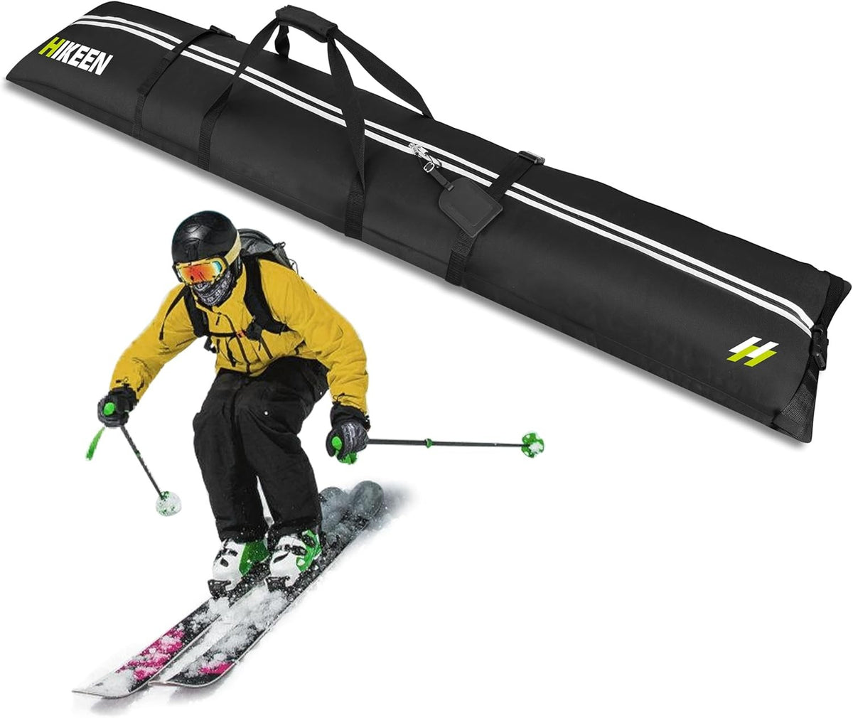 Full Padded Waterproof Ski Bag for Air Travel Up to 84.6 Inches