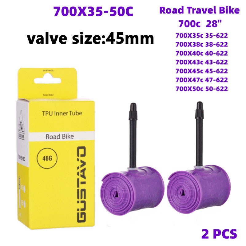Bike Inner Tube for Gravel & Road Bikes - TPU, Multiple Valve Sizes