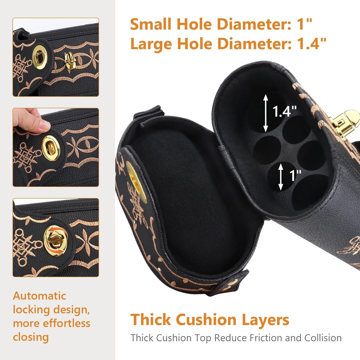 Pool Cue Case 2x4 Embroidery - Holds 2 Butts 4 Shafts with Stand