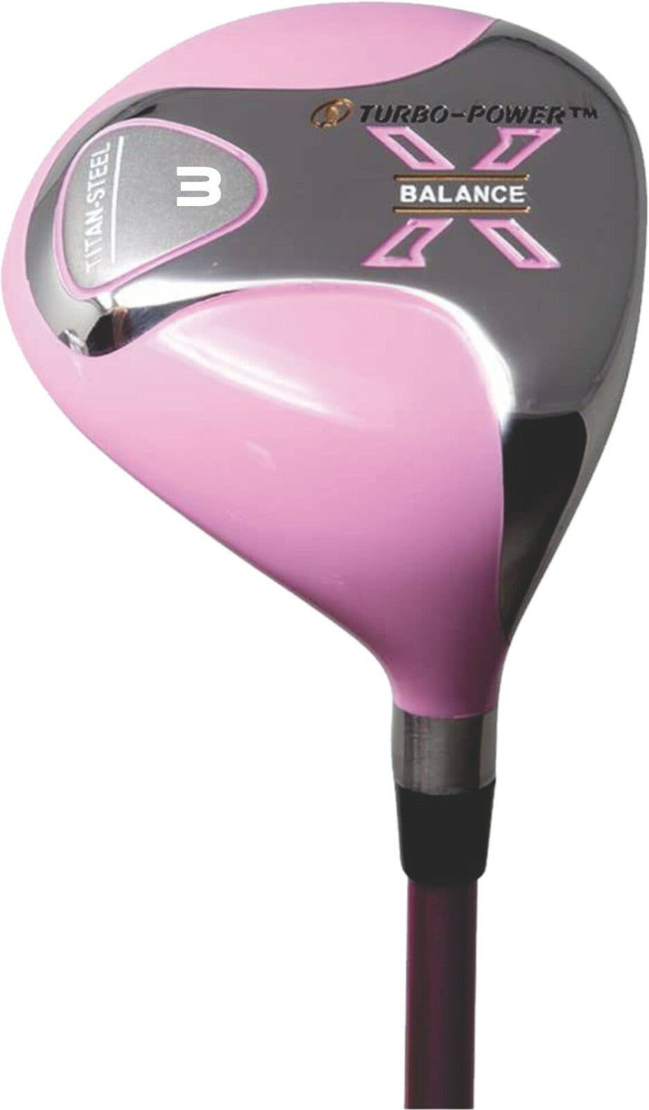 Senior Ladies 3 Wood Golf Club - Right Handed, Pink Grip, Turbo Power X-Balance
