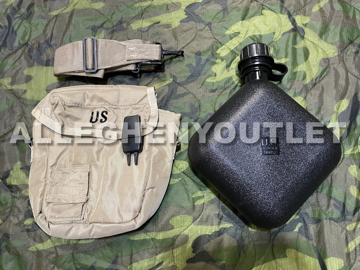 Military 2 Quart Collapsible Water Canteen with Cover and Strap