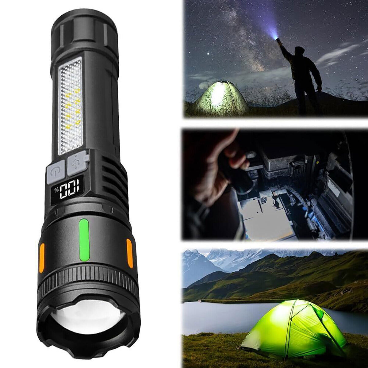 High Power LED Tactical Flashlight 99000000 Lumens Rechargeable Work Light