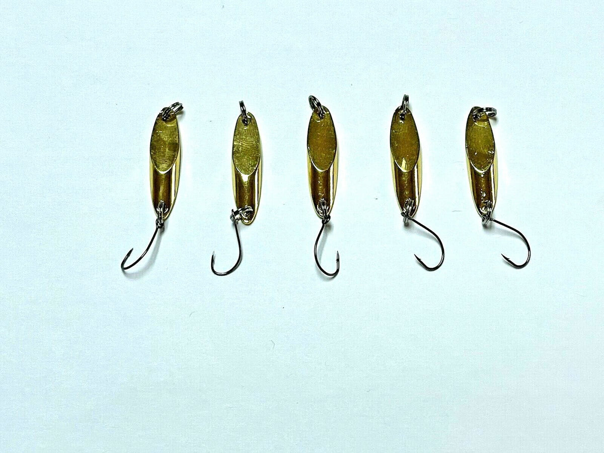10 Gold Fishing Spoons - Kastmaster Style Bass & Trout Lures 1/8 oz