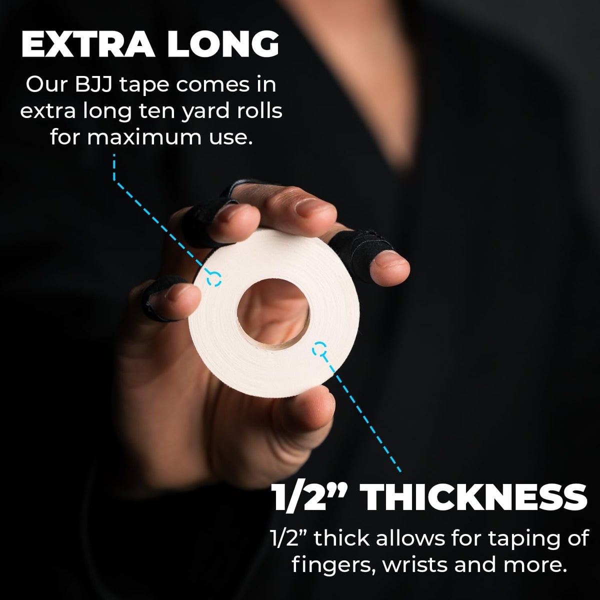 Athletic Finger Tape for MMA, Judo, Wrestling & Climbing - 6 Rolls