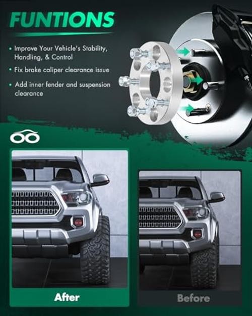 5x5 to 5x4.75 Wheel Adapters - 1 Inch Thickness, Silver, Fits 5 Lug Vehicles