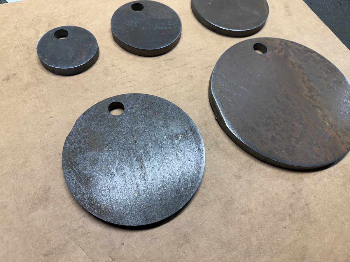 AR500 Steel Targets Set of Five 3-8 Inch Circles for Shooting Practice