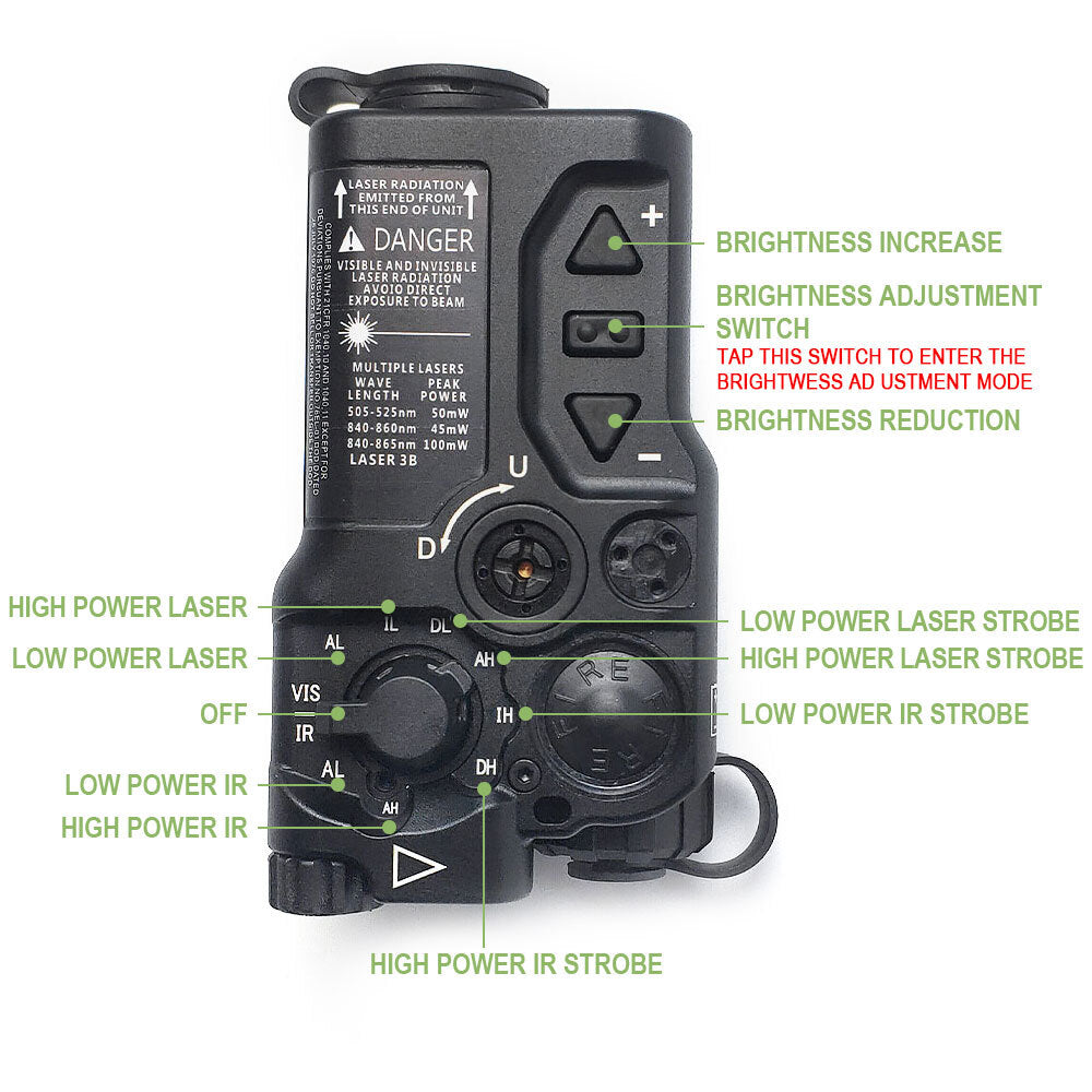 Aluminum Tactical with IR & Green Laser for Rifle