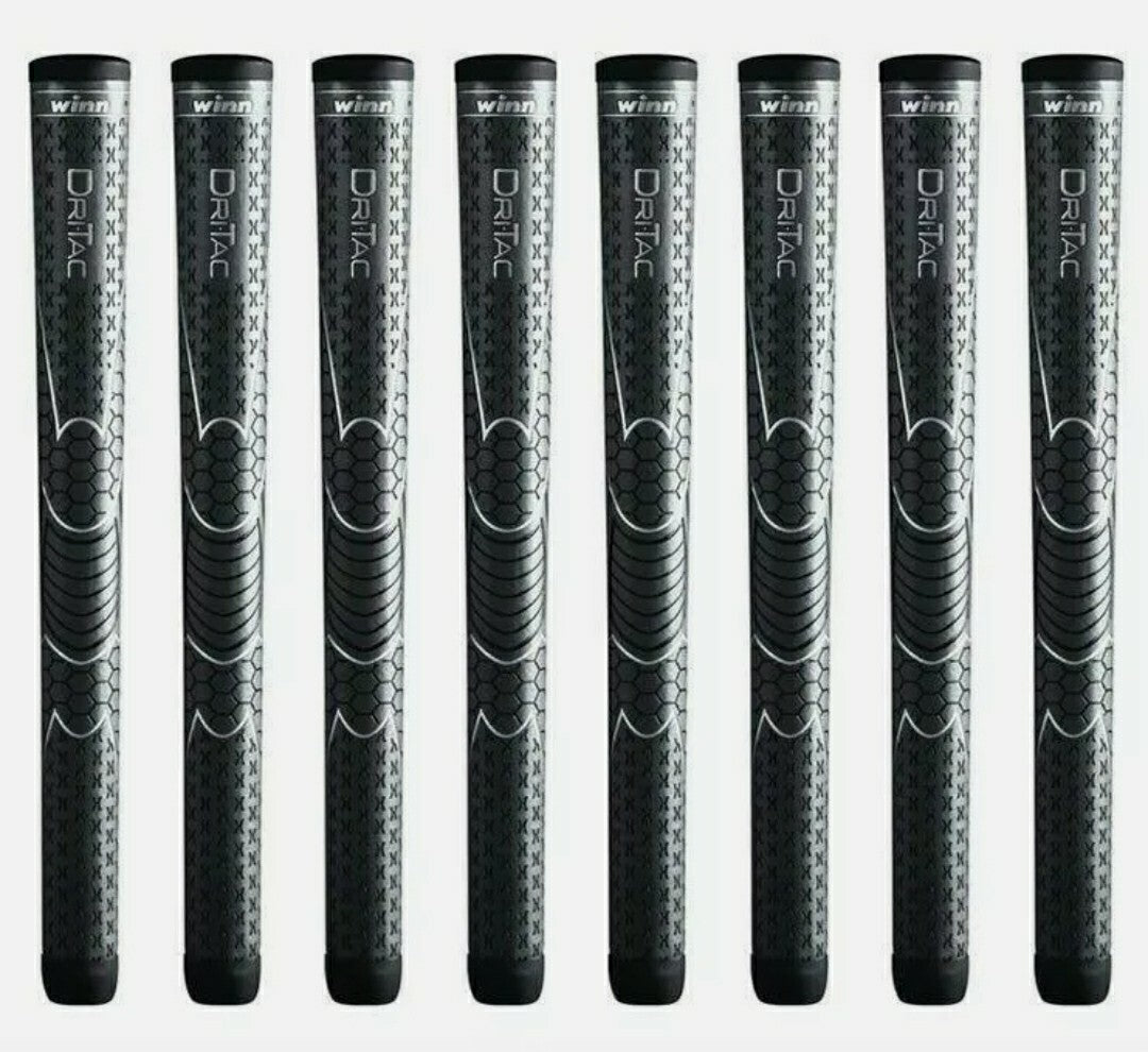 Oversized Dark Gray Golf Grip - 1/8 Inch Thickness - Pack of 8 Winn Dri-Tac