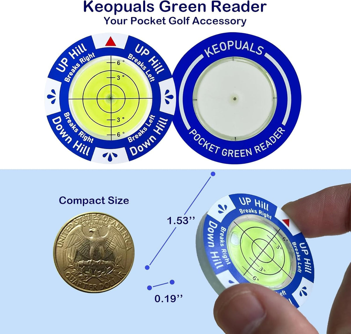 Golf Green Reader Ball Marker with Level Tool - Putting Aid for Greens